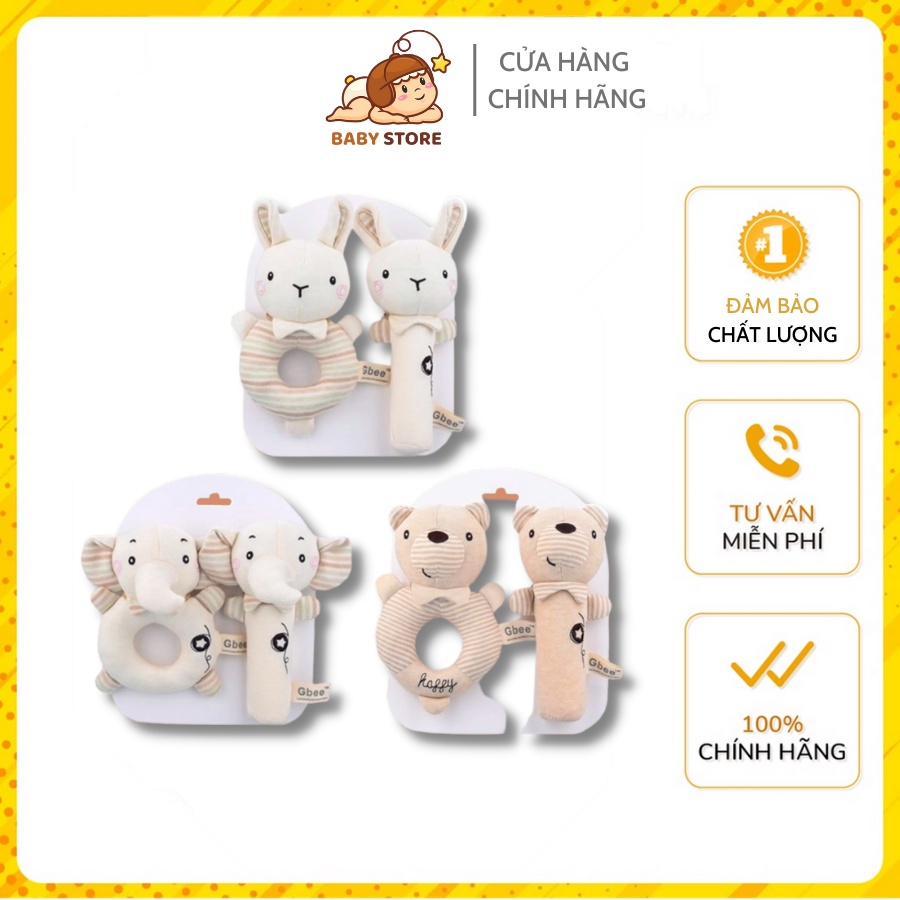Thú Nhồi Bông Lục Lạc Cho Bé Sơ Sinh Gbee, Đồ Chơi Treo Xe Đẩy, Đồ Chơi Treo Xe Nôi Cho Bé
