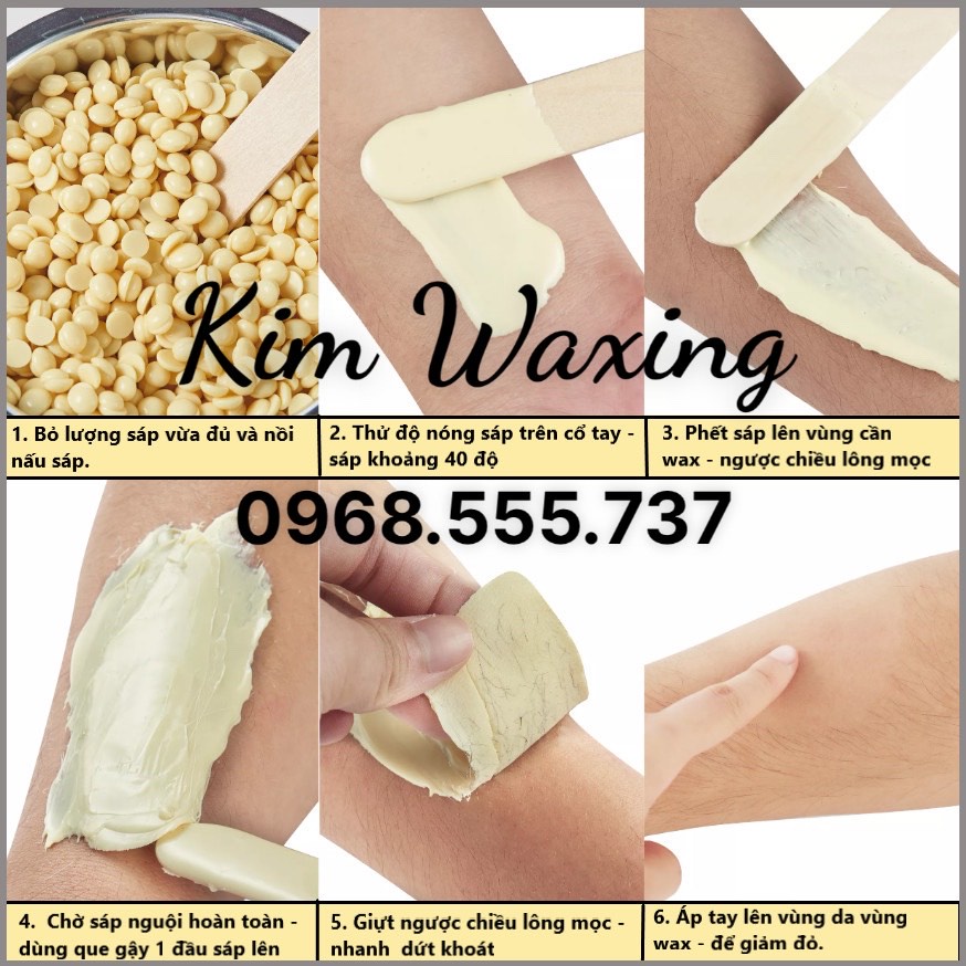 Nồi nấu sáp wax Chống dính Silicon Ceramic kèm 100g sáp Thường hard wax beans