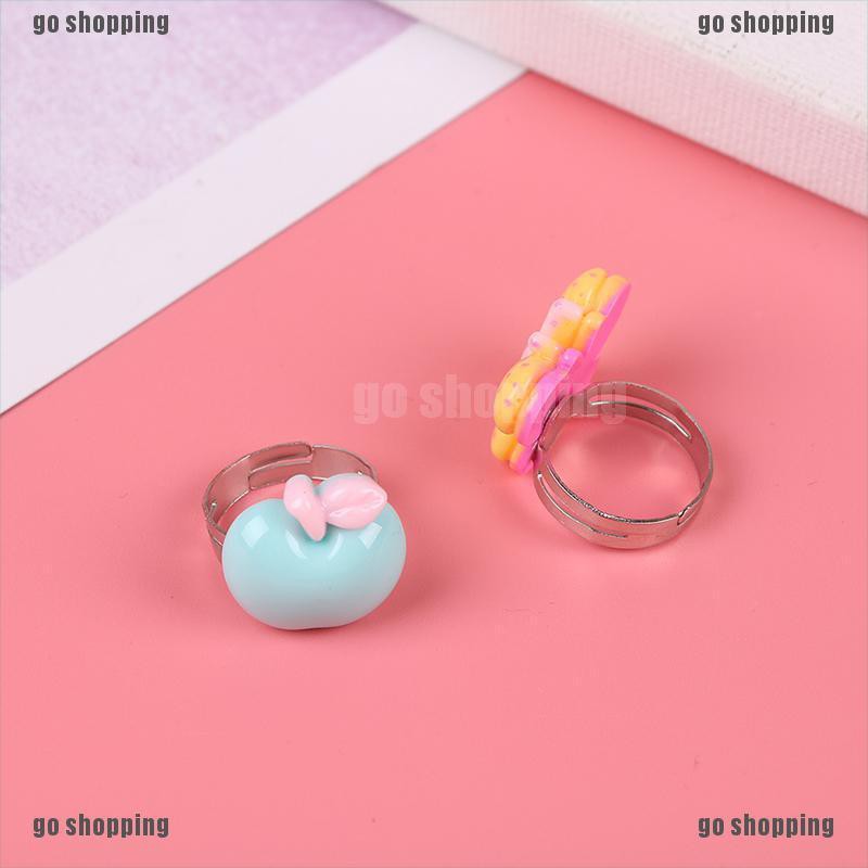 {go shopping}10Pcs Adjustable cartoon rings party favors kids toy