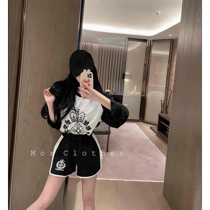 Bộ đùi dài tay họa tiết chữ HN124