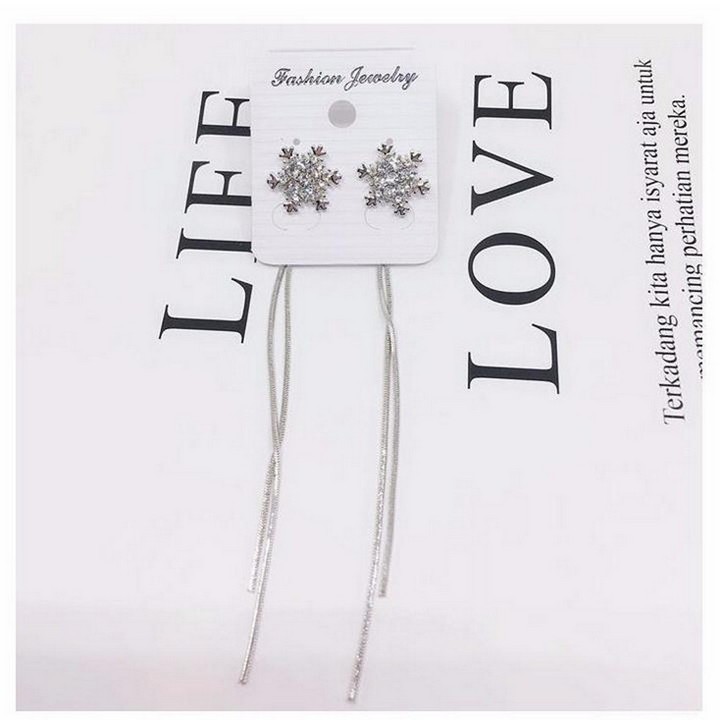 Khuyên tai bông hoa tuyết Triệu Lệ Dĩnh bông tai trang sức nữ thiết kế sang trọng nữ tính