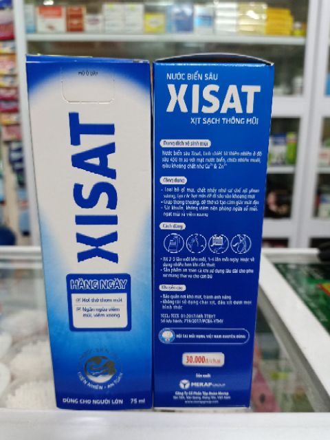 Nước biển sâu XiSat xịt mũi trẻ em và người lớn lọ 75ml