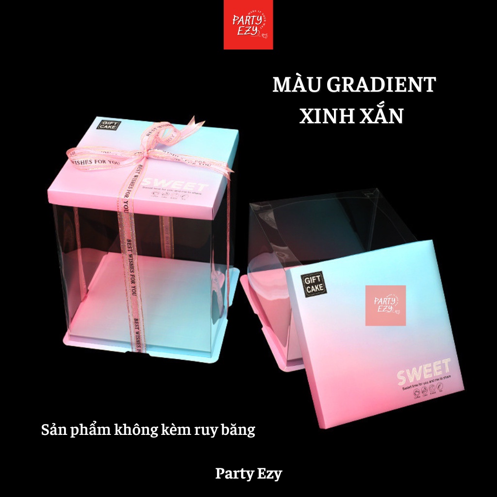 HỘP BÁNH KEM MICA TRONG SUỐT MÀU LOANG GRADIENT