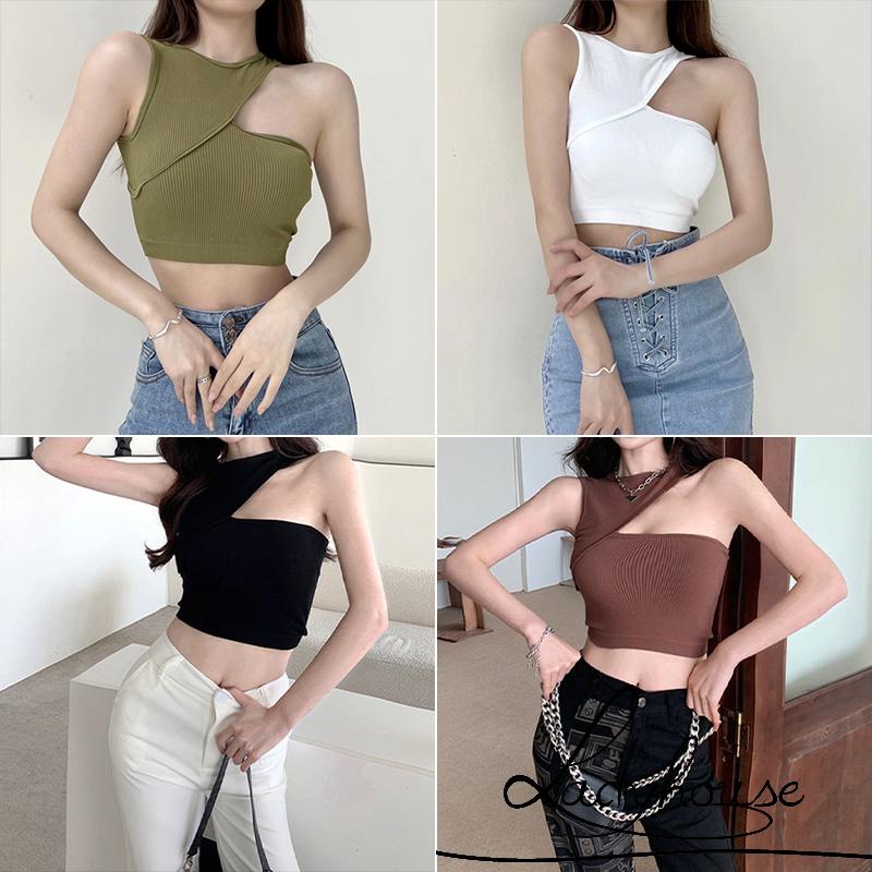 Áo Hai Dây Màu Sắc Trơn Thời Trang Mùa Hè Cho Nữ