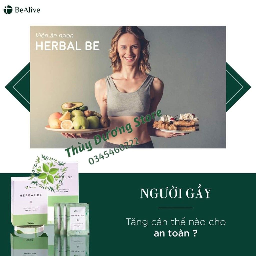 (BEALIVE) Thực phẩm bảo vệ sức khỏe tăng cân HERBAL BE chính hãng giúp tăng 2 đến 3 ký sau 15 ngày