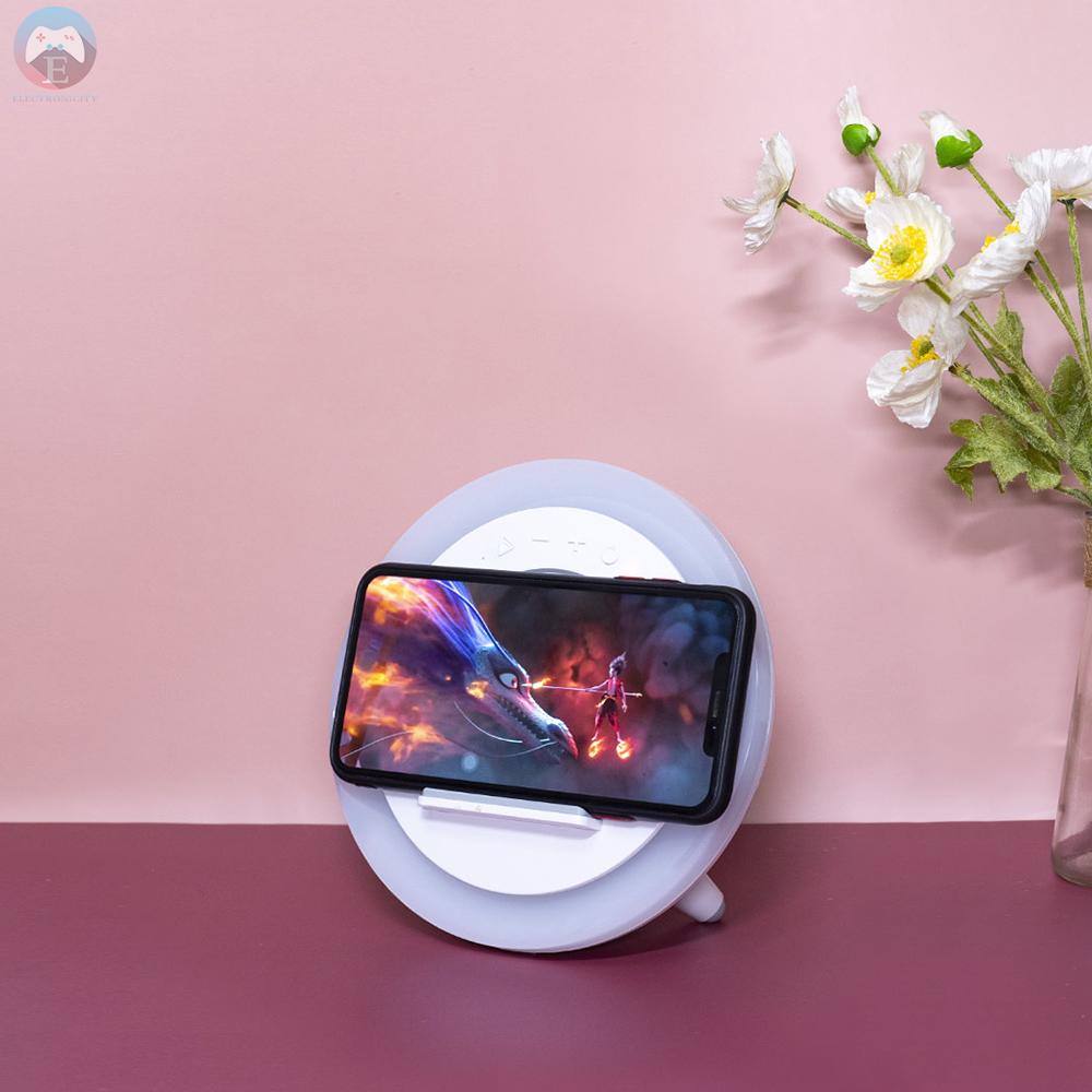 Ê Huaqu Wireless Charger 10W RGB Colorful Light Desk Lamp BT5.0 Speaker Colorful Lamp HQY-02 Compatible With Xiaomi Iphone Samsung