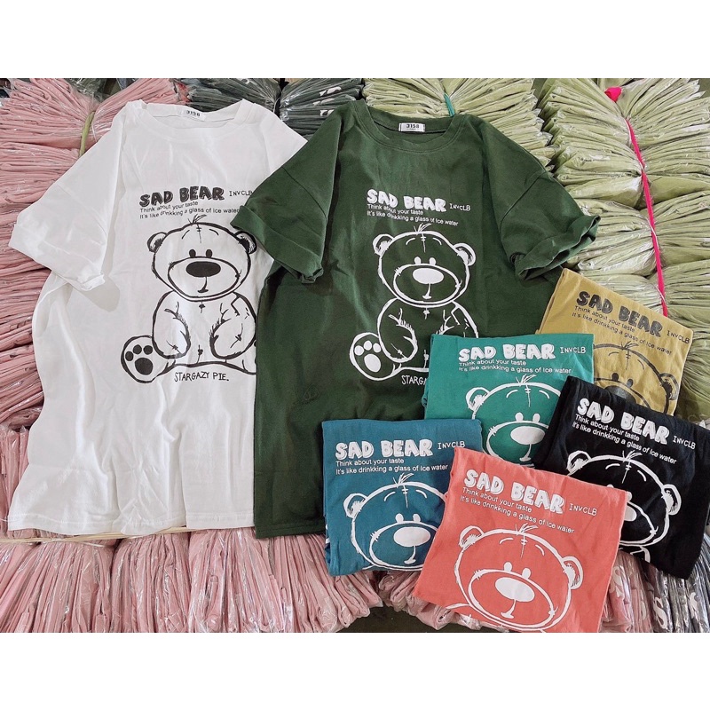 Áo thun, áo phông 3158 cotton form rộng màu hồng