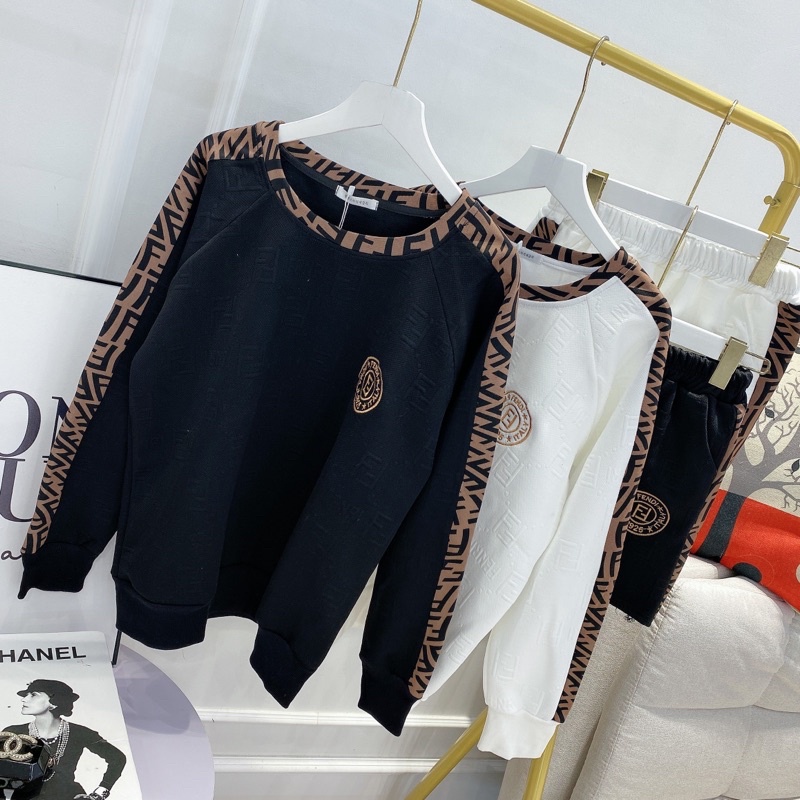 Set Bộ Xốp Viền FD Áo Dài Tay  Quần Sooc Có Logo