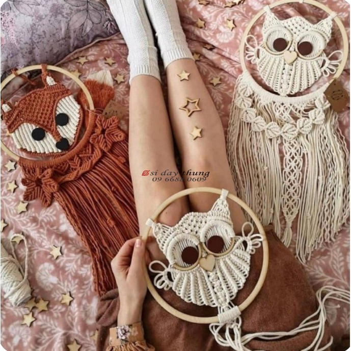 Vòng tre, vòng làm macrame, dreamcatcher, vòng đuổi bắt giấc mơ, vòng tre làm giỏ quà tết, tập thêu