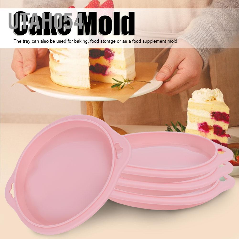 Hàng Sẵn 4PCS Khuôn làm bánh bằng silicone Hình tròn không dính Dụng cụ nhà bếp【Utah054】