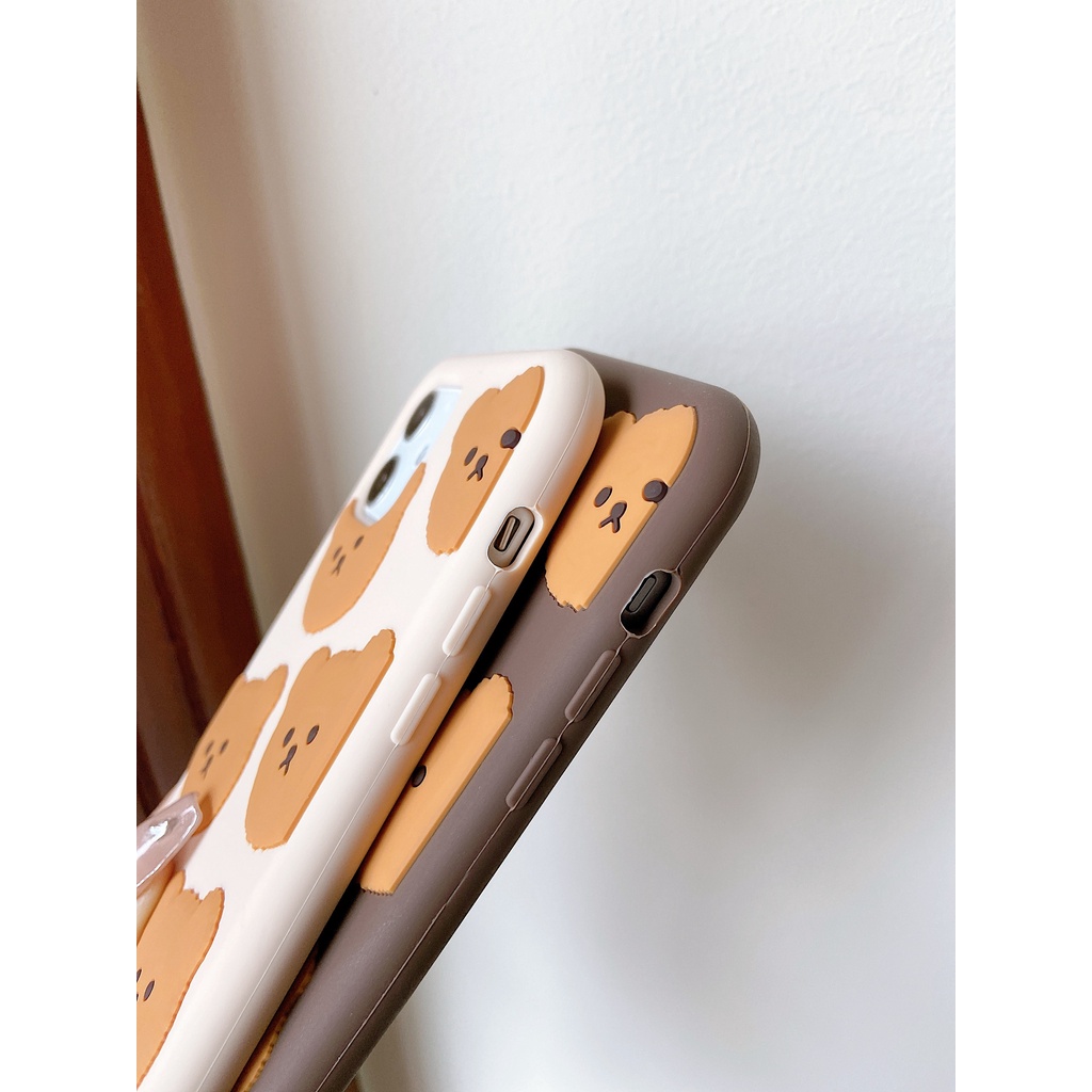 Ốp Điện Thoại Silicon Họa Tiết Gấu Nâu Dễ Thương Chống Sốc Cho iPhone 13 12 11 Pro Max XR XS Max X