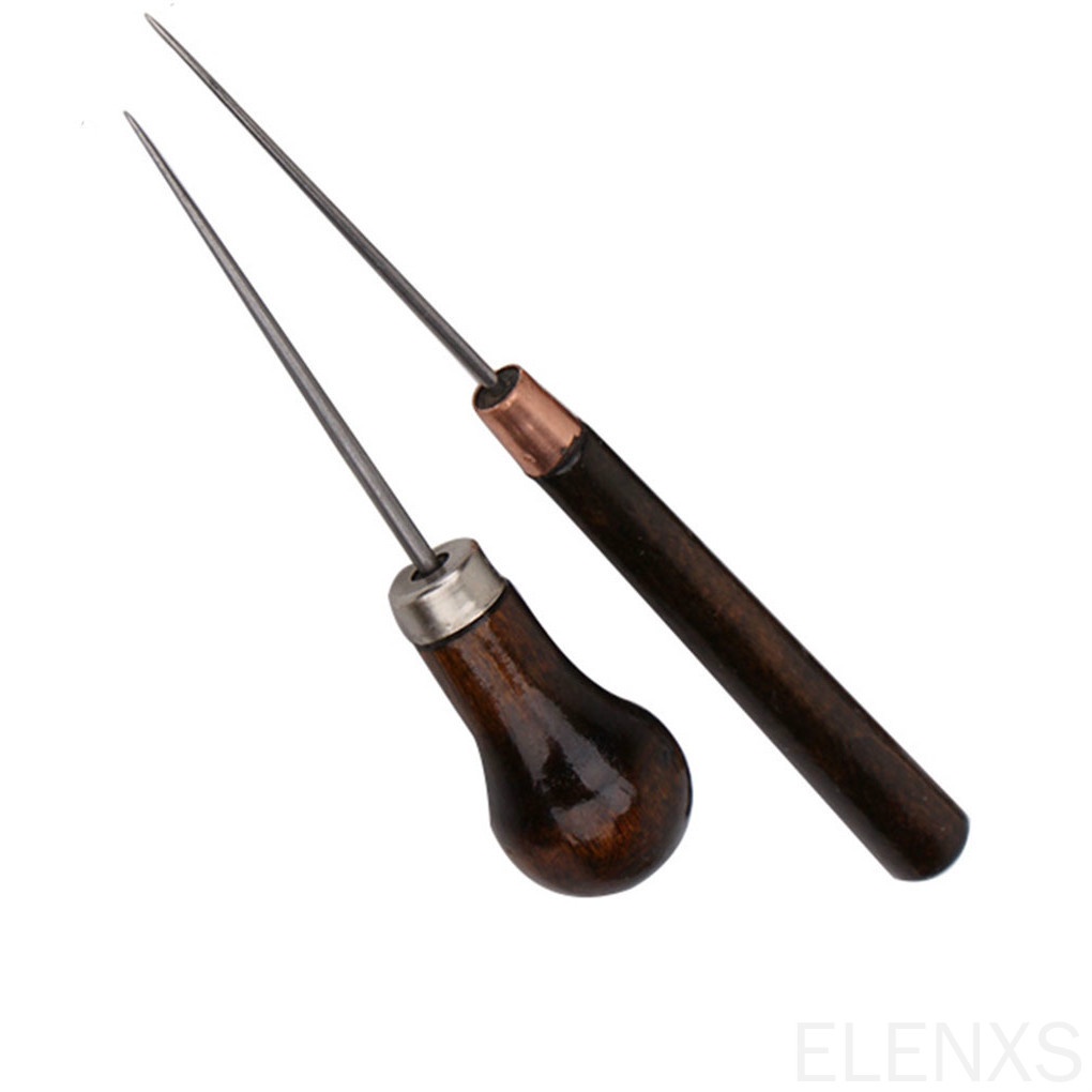 Set 2 dụng cụ may vá đồ da chuyên nghiệp tay cầm bằng gỗ