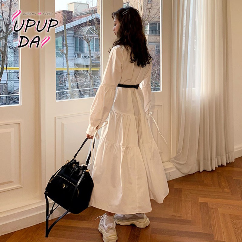 Váy tay dài màu trắng thiết kế nữ tính duyên dáng hợp thời trang | BigBuy360 - bigbuy360.vn