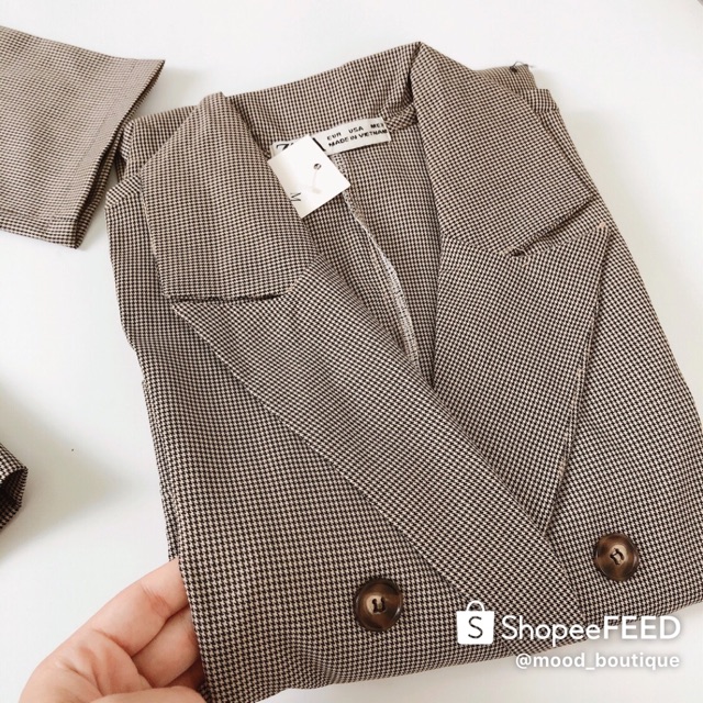 ÁO VEST NỮ KẺ 1 LỚP CÓ TÚI THẬT | BigBuy360 - bigbuy360.vn