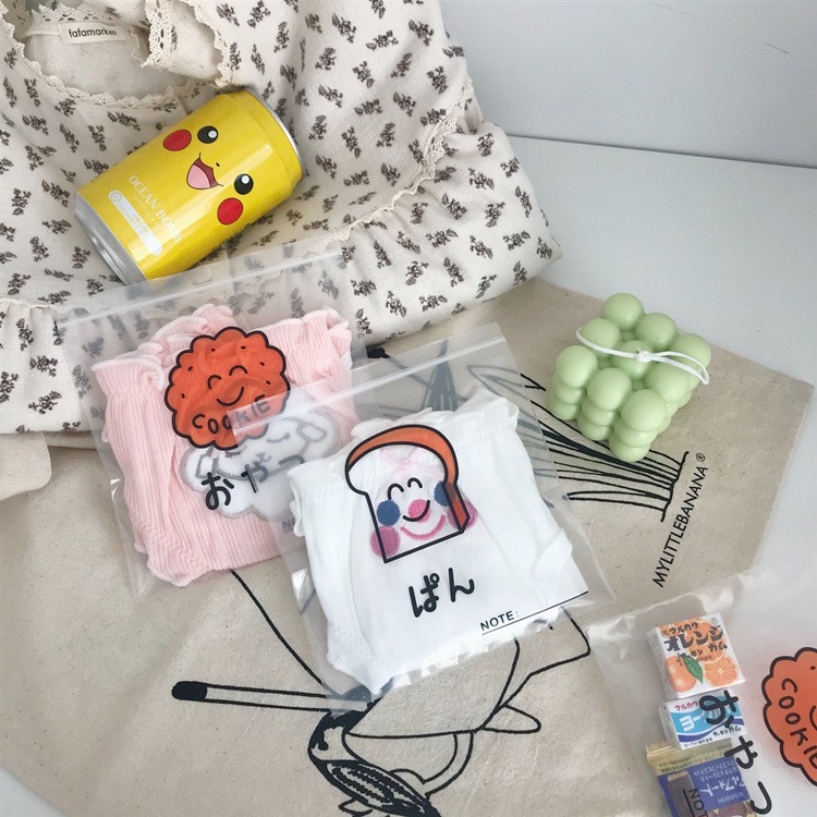 Túi khóa kéo hình bánh quy / bánh mì nướng chất liệu dày thân thiện với môi trường đa năng khi đi du lịch