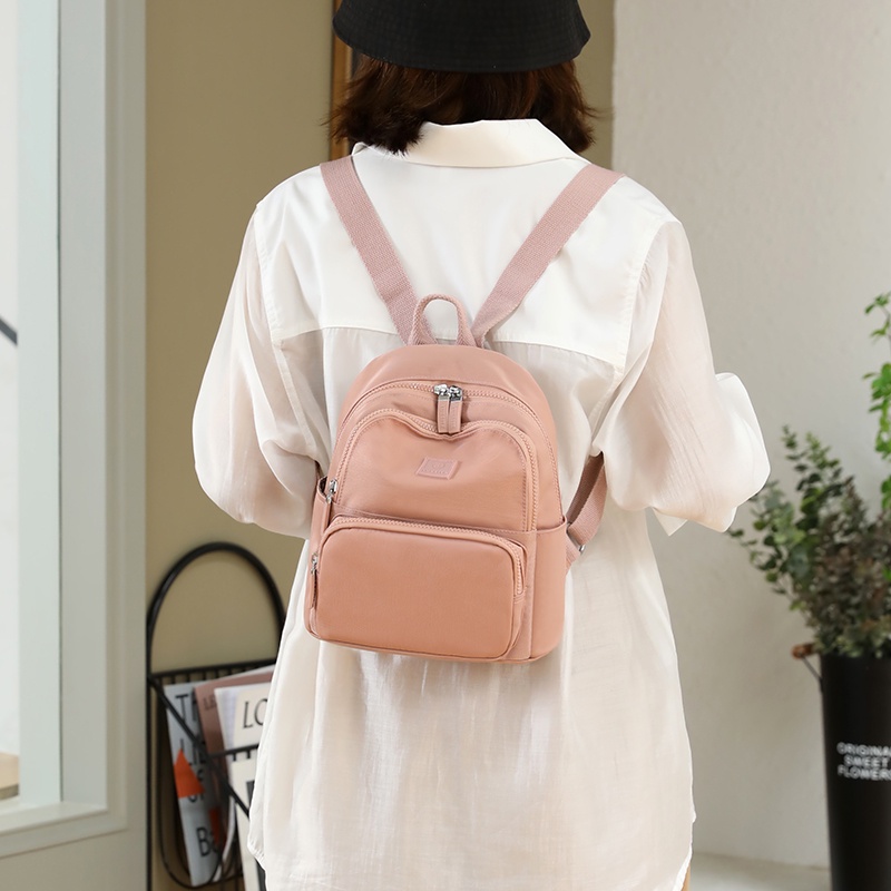 Ba Lô Đi Học Vải Canvas Siêu Nhẹ Sức Chứa Lớn Thời Trang Cho Nữ