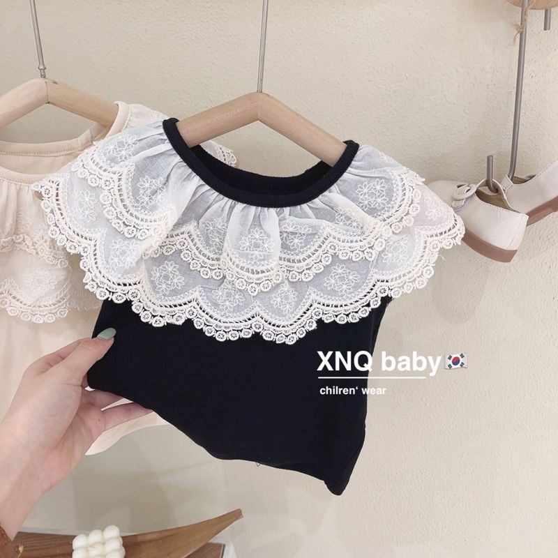 Áo Cotton Không Tay Cổ Bèo Phong Cách Hàn Quốc Thời Trang Mùa Hè Dành Cho Bé Gái 2022