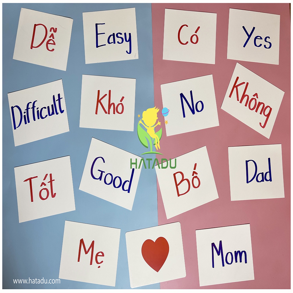 Flash Card 15x20cm Thẻ trắng giúp con biết đọc - viết sớm - Có video hướng dẫn chi tiết