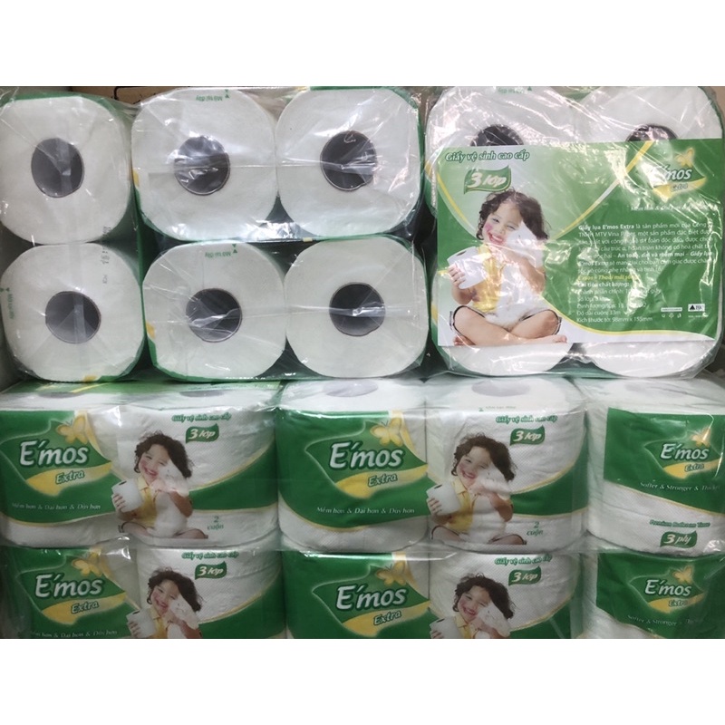 ☘Giấy vệ sinh E’mos cao cấp Extra 3 lớp