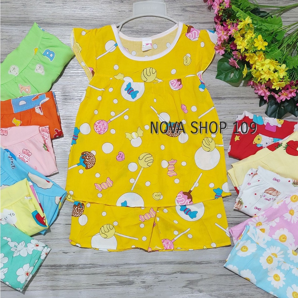 Đồ bộ tôn lanh cánh tiên cho bé gái từ 4 đến 26kg, đồ bộ mặc nhà bé gái NOVA SHOP 109