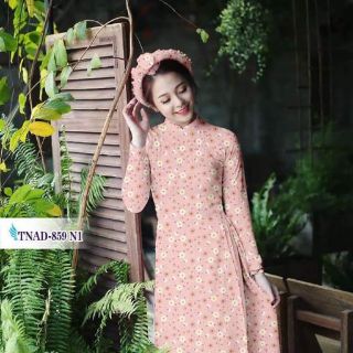 Vải áo dài hoa 3d