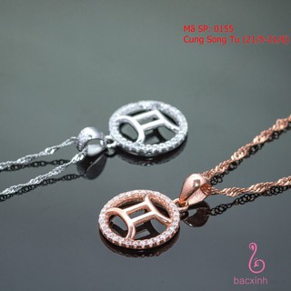 Dây chuyền bạc Ý 925 12 cung hoàng đạo Bạc Xinh  - Cung Song Tử P0155