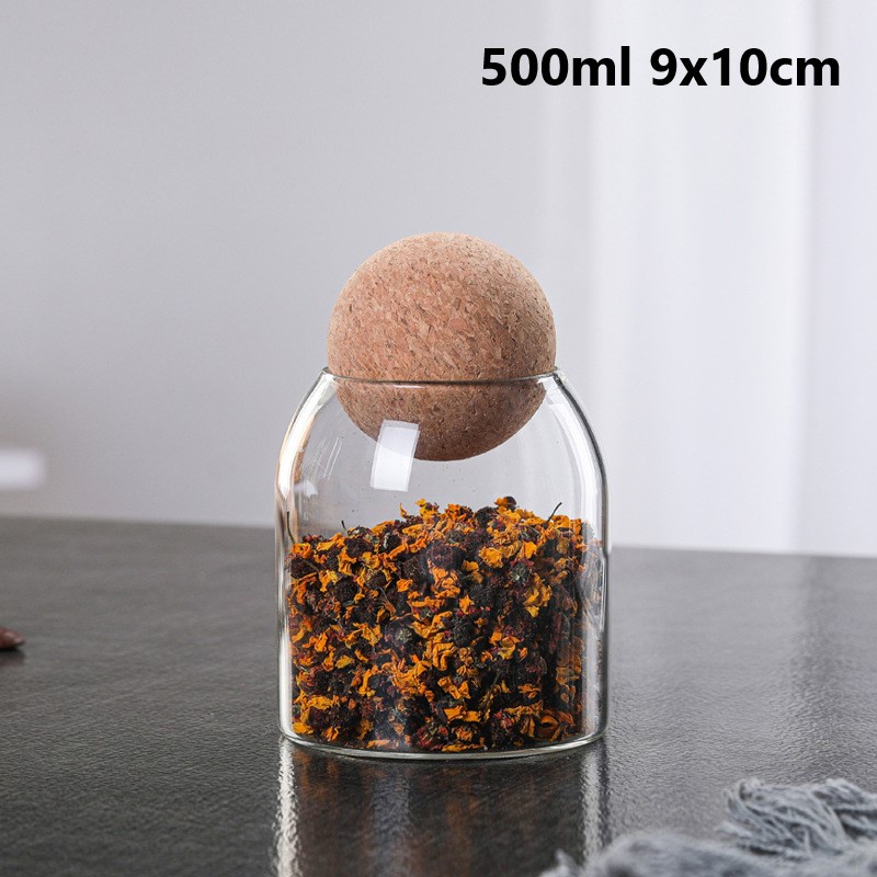Hũ thủy tinh trong suốt đựng hạt cà phê/kẹo tiện dụng
