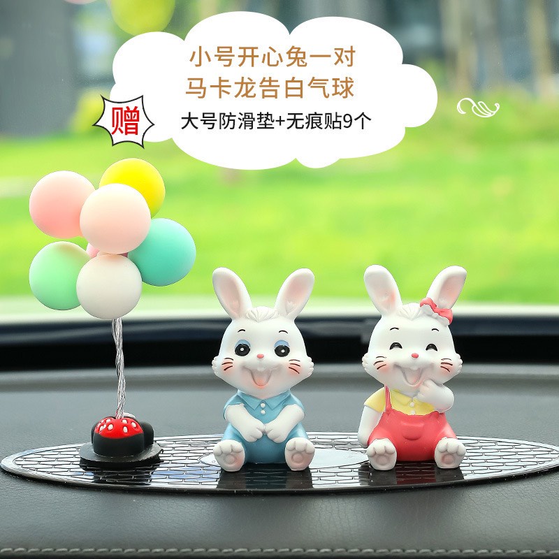 Set Decal thỏ Happy&amp;Lucky.Trang trí Taplo oto-Thiết kế ngộ nghĩnh trang trí phòng,bàn làm việc