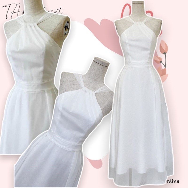 Đầm voan xoè cổ yếm TK1053