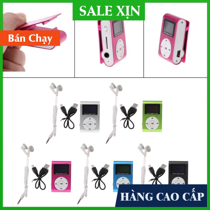 (TẶNG TAI NGHE - CÁP SẠC) Máy nghe nhạc MP3 mini MX-801 hỗ trợ gắn thẻ nhớ Micro SD TF màn hình LCD