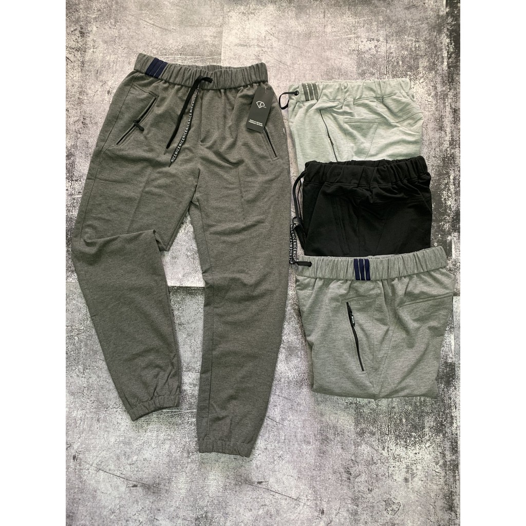 Quần Jogger Nỉ da cá co giãn 4 chiều, 3 túi khóa ( ảnh chụp thật )