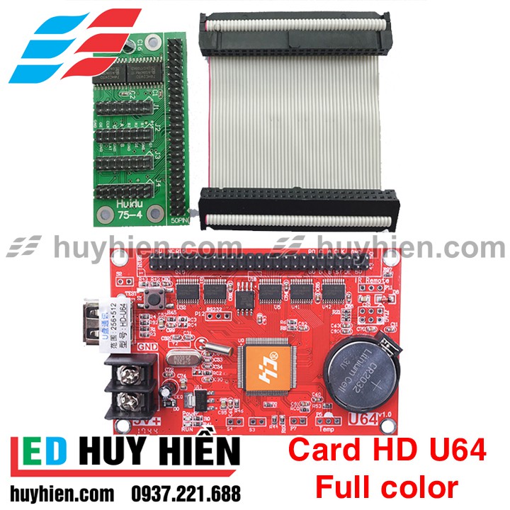 Card HD U64 + HUB75 (USB) hỗ trợ 4 tầng module led full color