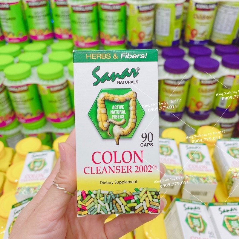 90 viên detox thanh lọc cơ thể Sarar Herbs Fibers Colon Cleanser Mỹ thải độc làm sạch đại tràng
