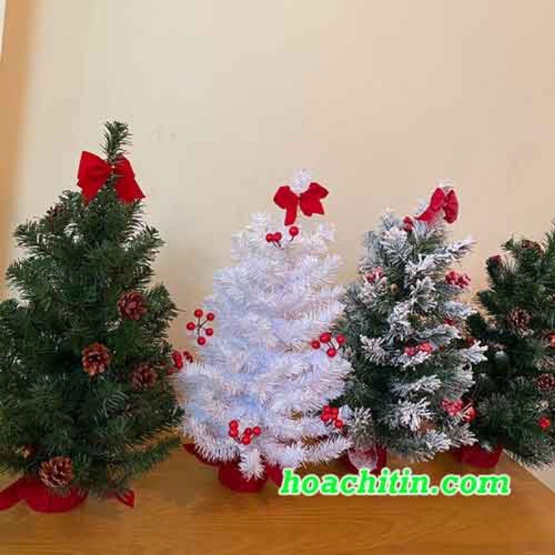 Cây Thông Noel Để Bàn 60cm Trang Trí Noel Giáng Sinh tặng thêm 1 bộ dây đèn nháy 4m