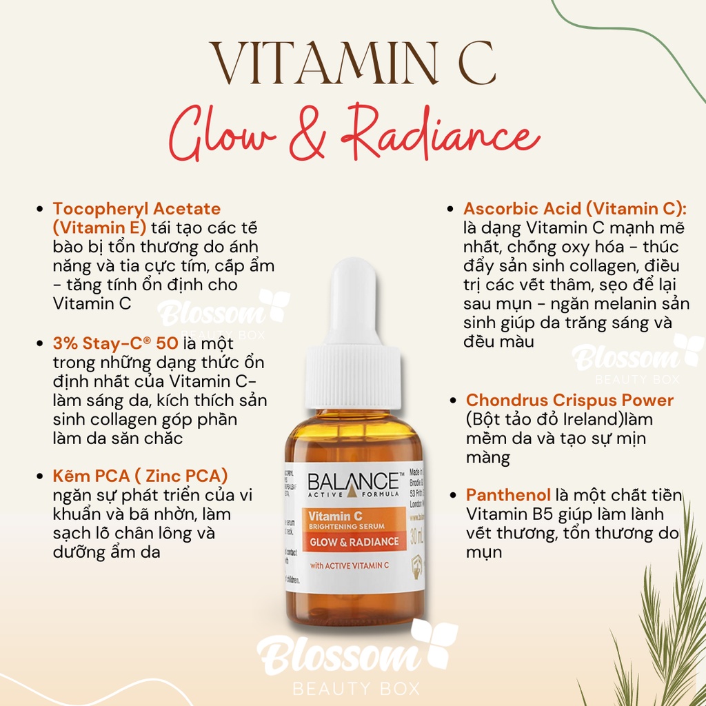 Tinh chất dưỡng da Vitamin C Power Serum Balance Active Formula