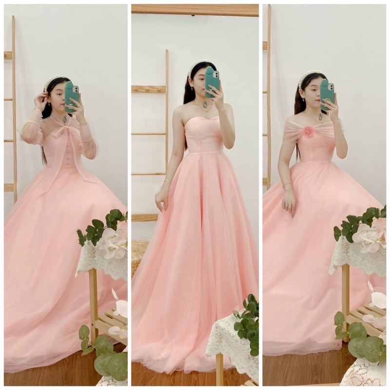 ĐẦM XOÈ CƯỚI MẶC 3 KIỂU FULLSIZE S/M/L/XL ( ảnh và video do chủ shop tự chụp )