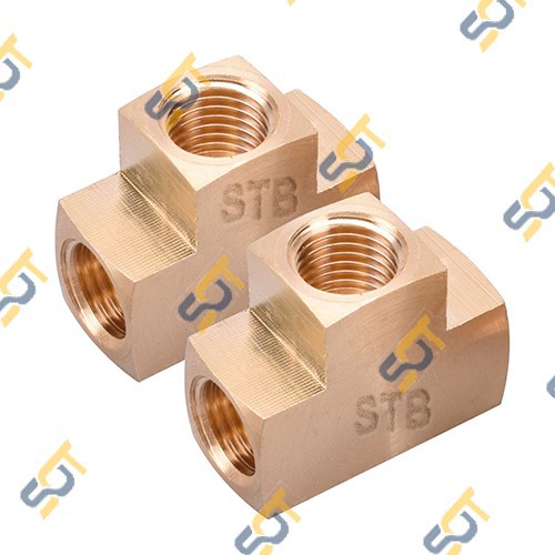 T RT - khớp nối ba đầu tê ren trong (phay CNC) - bằng đồng