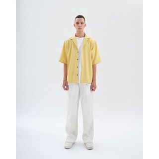 Pale Yellow Bowling Shirt - Áo Sơ Mi Cotton Cộc Tay