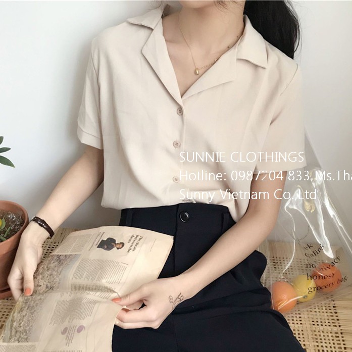 Áo sơ mi nữ Croptp ngắn tay Korean Style - Sunnie Clothings SUN17 | BigBuy360 - bigbuy360.vn