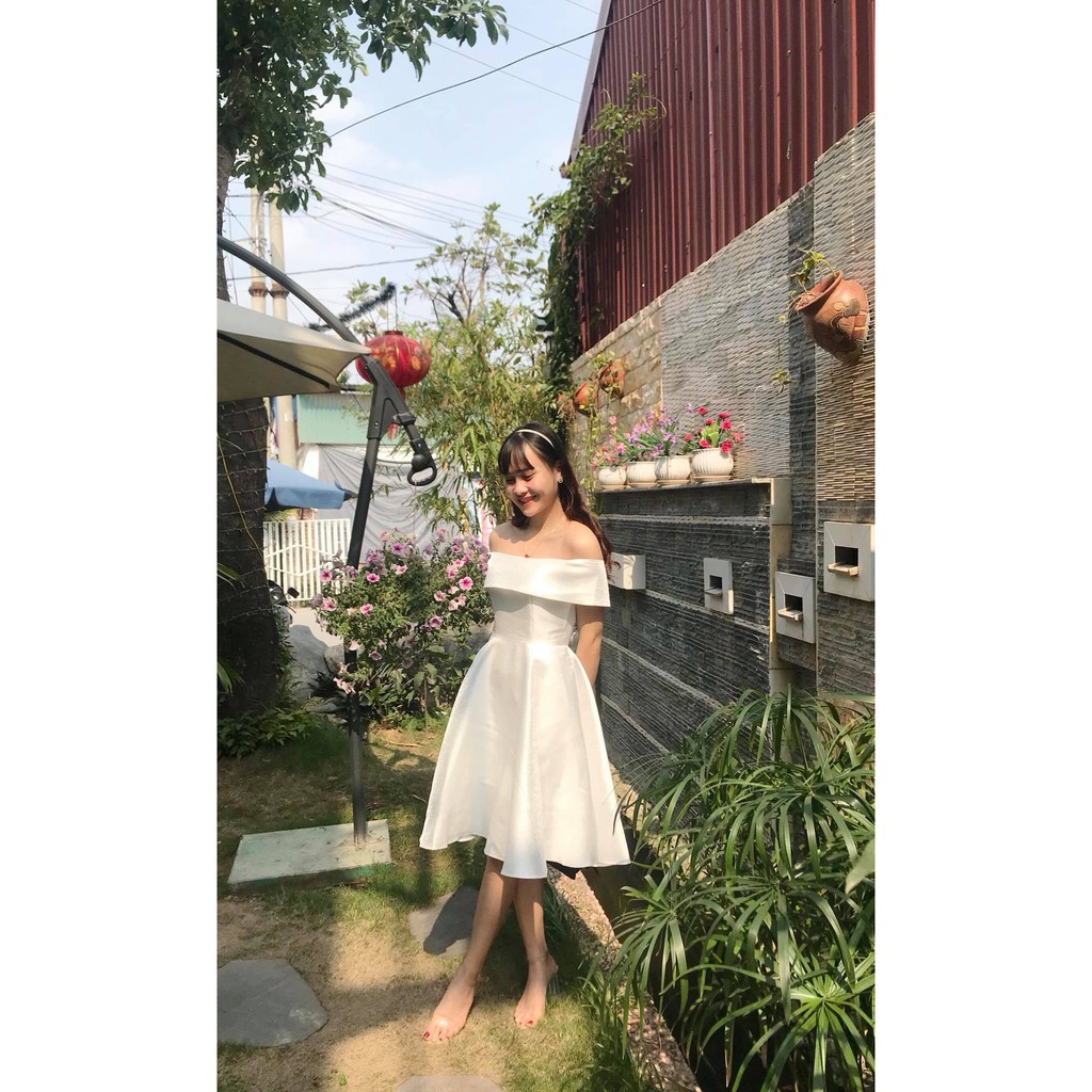 [Mã FAGREEN1505 giảm tới 30K đơn 99K] Đầm dự tiệc phi bóng trễ vai dáng xòe cực duyên dáng - Leona dress | BigBuy360 - bigbuy360.vn