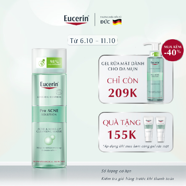  Nước tẩy trang Eucerin ProAcne dưỡng ẩm dành cho da mụn 200ml - 87926