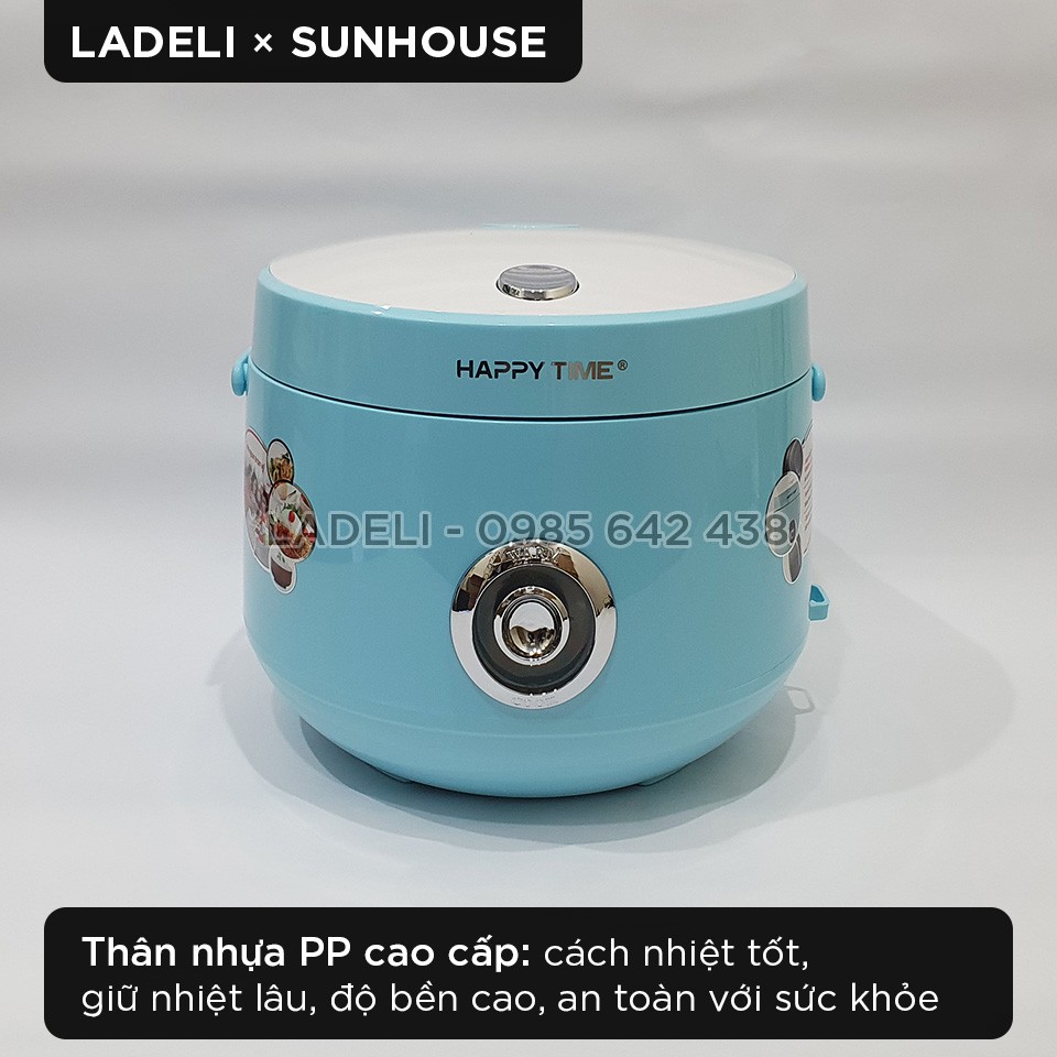 Nồi cơm điện 1.2L SUNHOUSE HappyTime HTD8522G chống bỏng | BigBuy360 - bigbuy360.vn