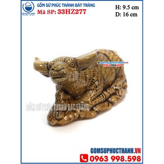 Tượng con Giáp bằng gốm sứ tuổi Sửu gốm Bát Tràng