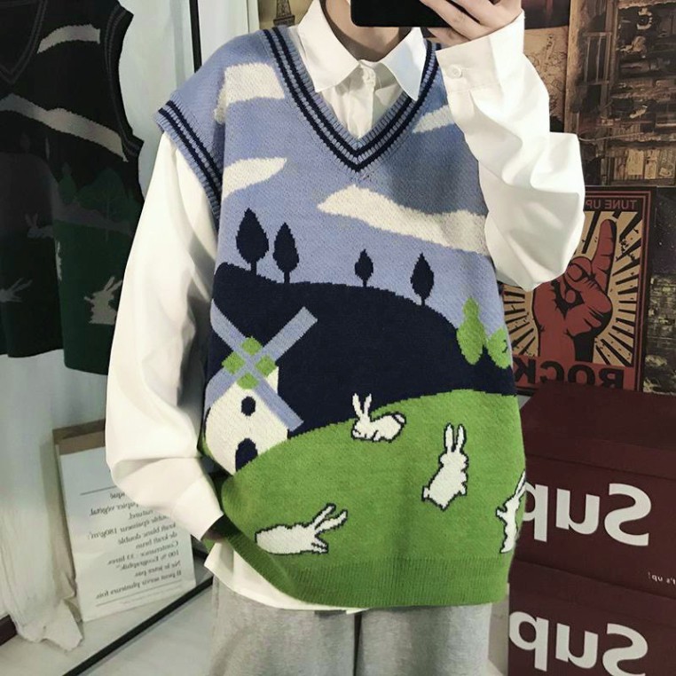 Gile Len Nam Nữ ELISA Ullzang, Áo Gile Len Cổ Chữ V Hàng Quảng Châu Thời Trang Cao Cấp | BigBuy360 - bigbuy360.vn