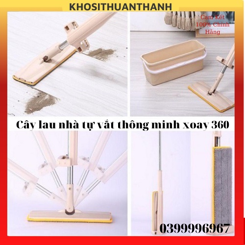 Cây lau nhà tự vắt thông minh SPIN MOP xoay 360 độ đa năng tiện ích (KHOSKHOSI)