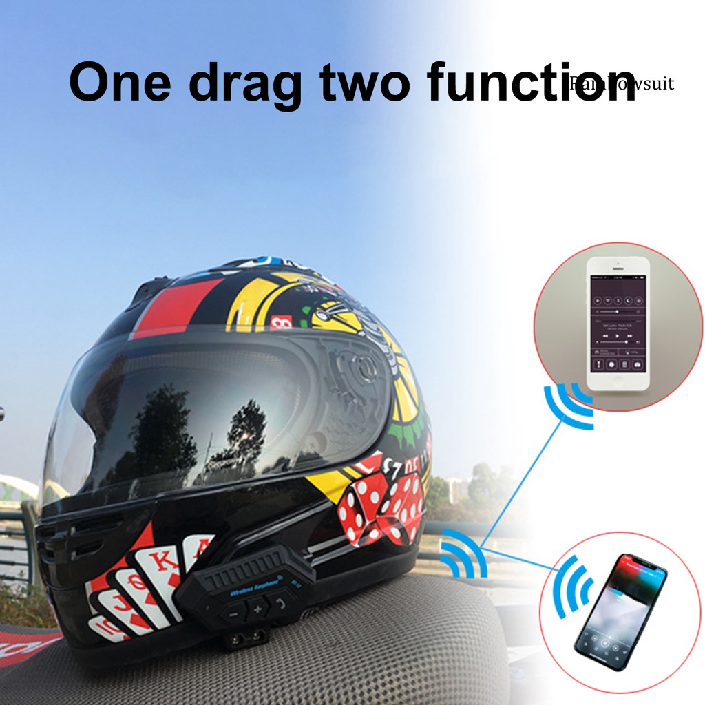 RB- BT12 Bluetooth 4.2 Noise Reduction Mini Motor Bike Interphone Headphone