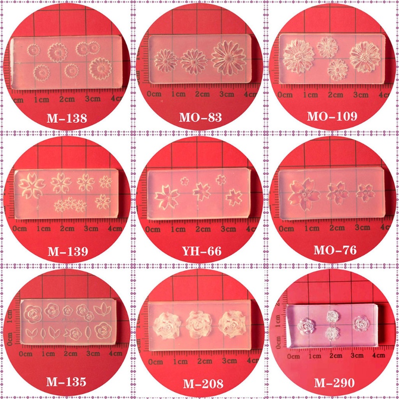 Set 9 Khuôn Silicon Làm Đồ Trang Sức Hình Hoa Năm Cánh DIY