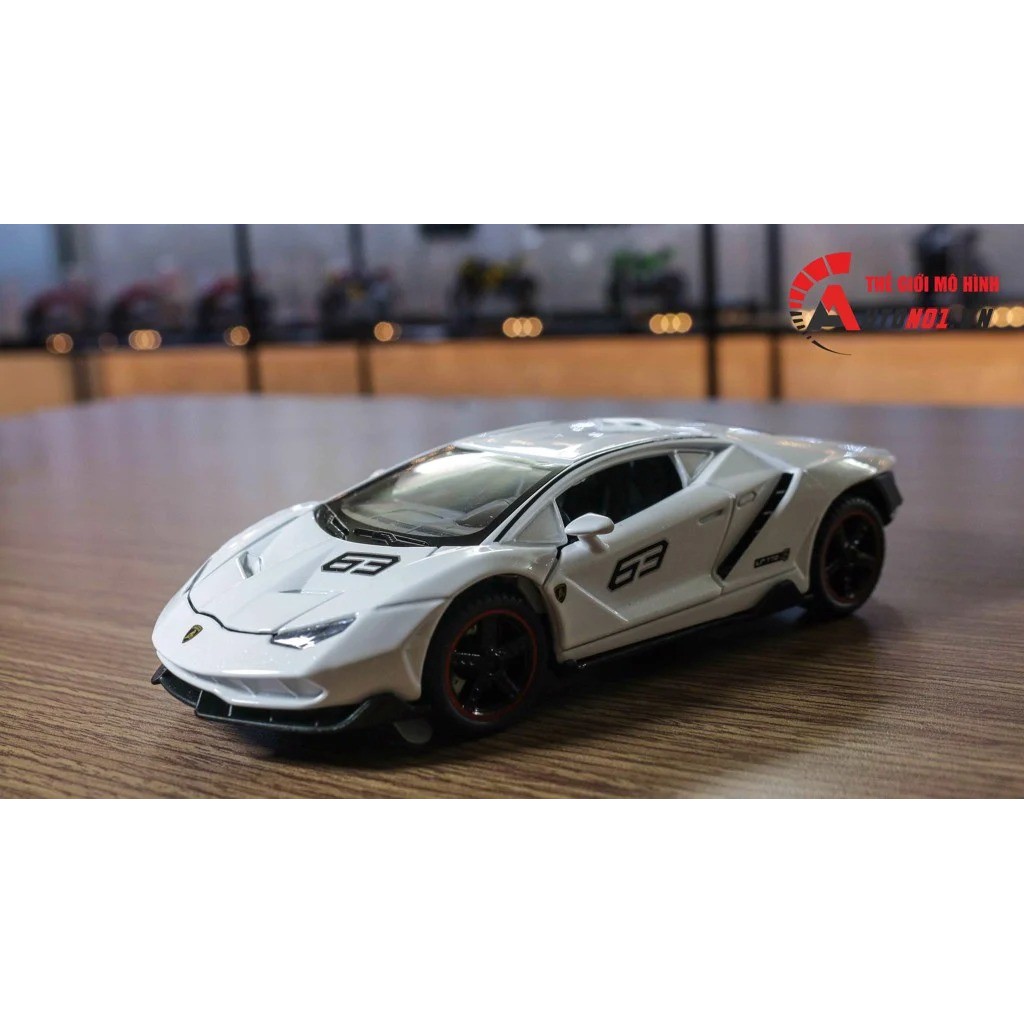 MÔ HÌNH LAMBORGHINI CENTENARIO LP770-4 NO.63 WHITE 1:32 DOUBLE HORSES 7424