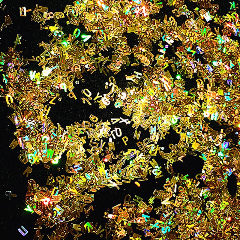 Decal Họa Tiết Chữ Cái 3D Lấp Lánh Trang Trí Móng Nghệ Thuật