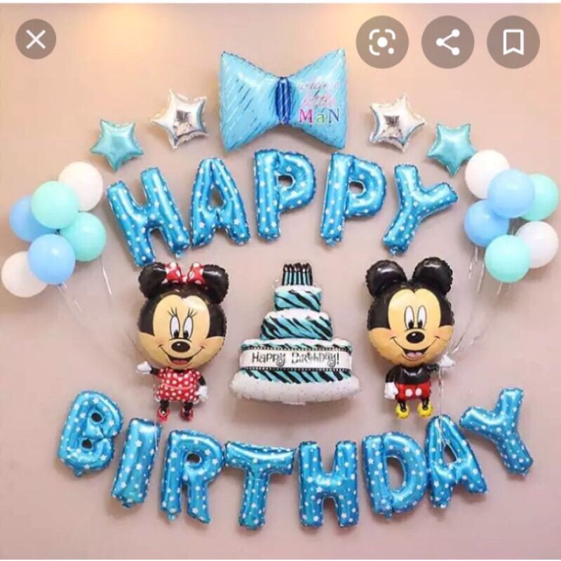 Set Bóng Sinh Nhật Thôi Nôi Tuổi Chuột Mickey